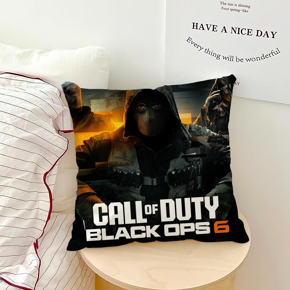 Herní povlak na polštář Pohovka Obývací pokoj Ložnice Čelo postele Polštář opěrky zad Čtvercový C-Call of D-Duty-s Black Ops 6 Polštář Doba spánku