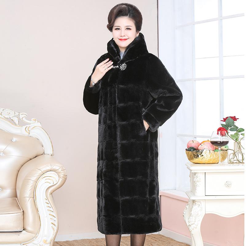 

Шуба из искусственного меха с иностранным темпераментом, Осенне-зимняя женская одежда, Одежда для мам, Шуба из искусственного меха 4XL