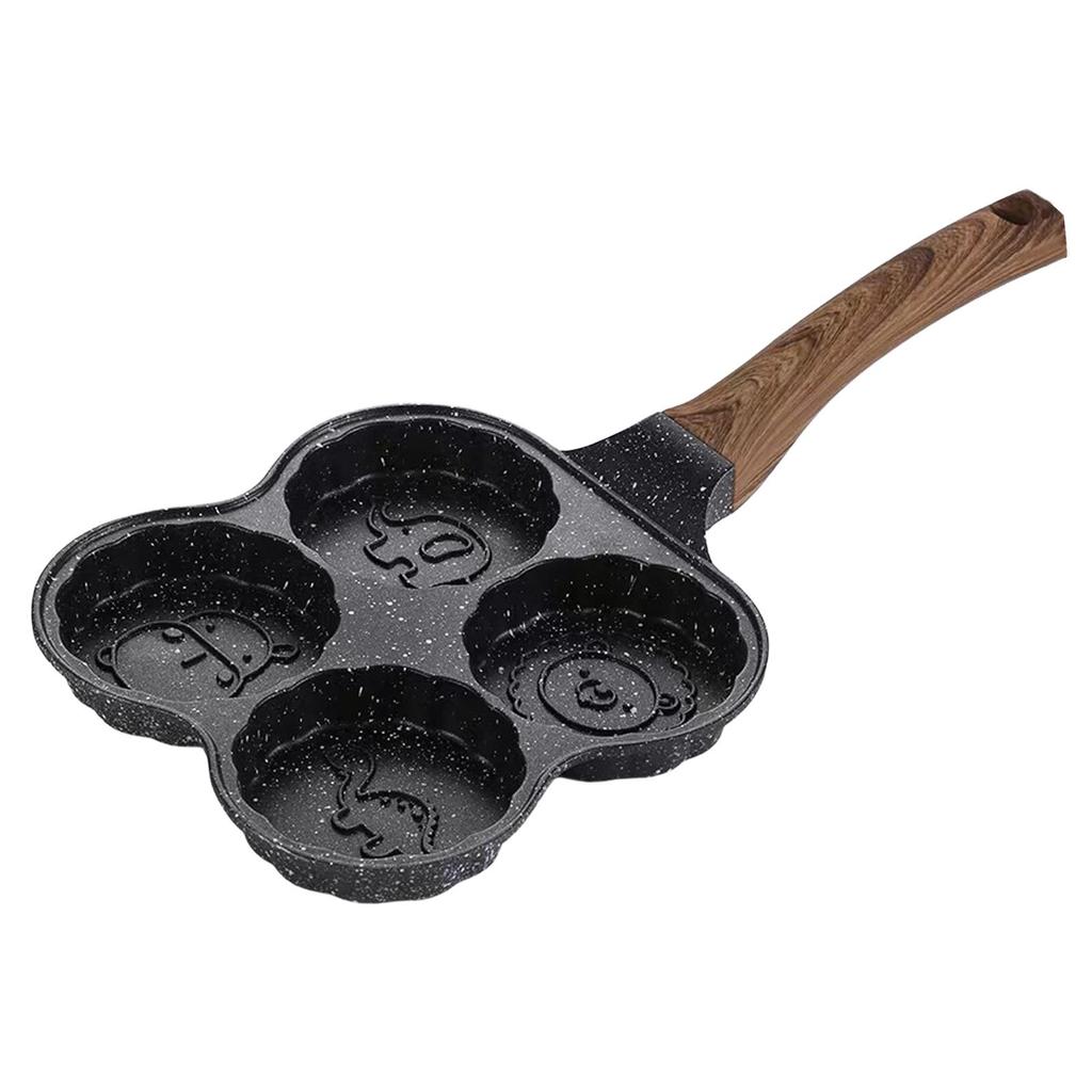 Nonstick Egg Frying Pan with Scalding Handle Wooden Breakfast Skillet Premium Material