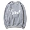 Women's Round Neck Heart Print Casual Hoodie