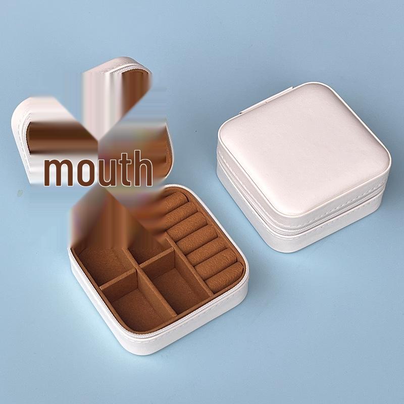 Compact Anti-Oxidation Jewelry Box with Mirror for Earrings, Rings, and Nail Accessories