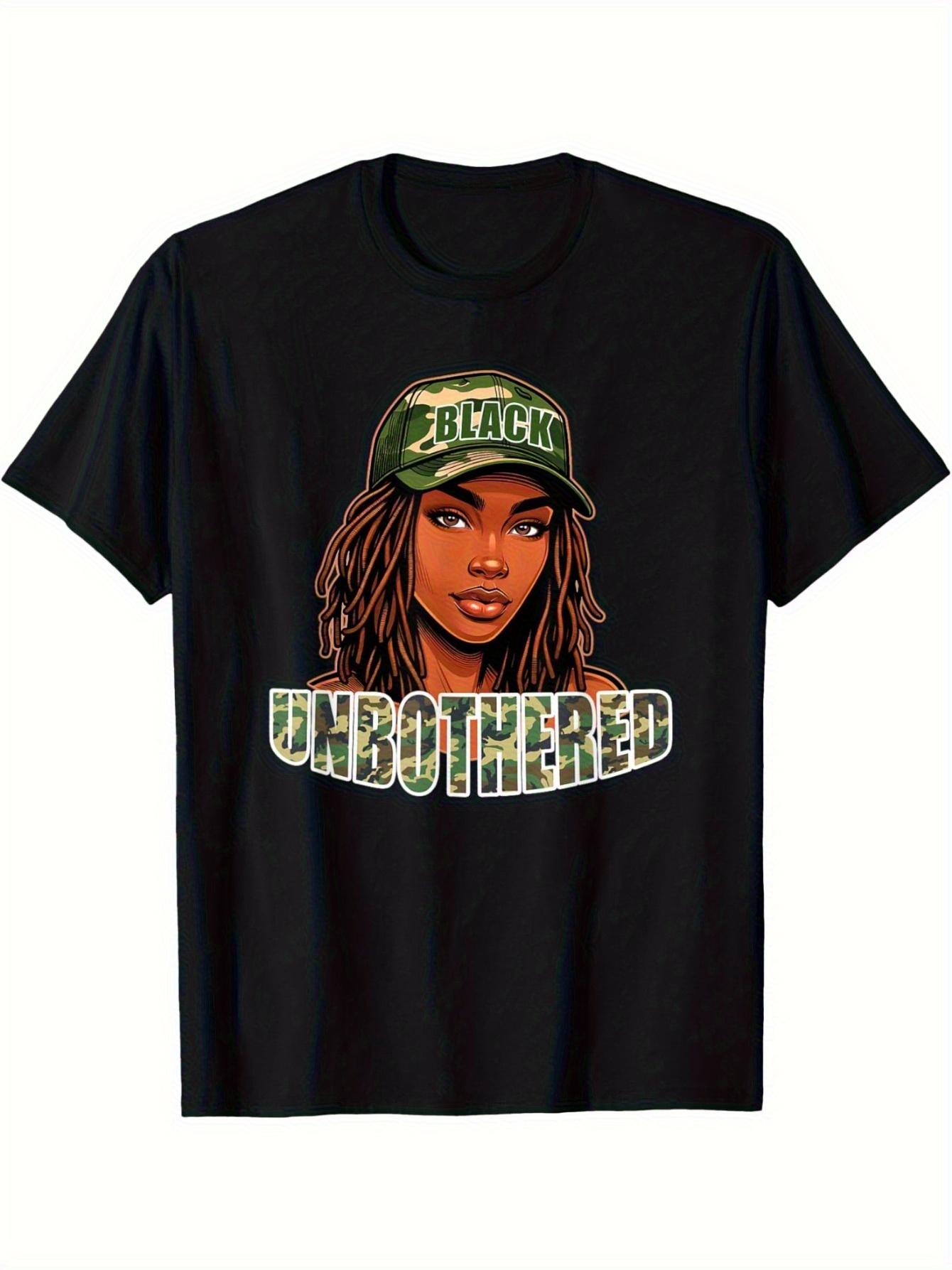 Unbothered Camo Hat WoT-shirt with Curls S