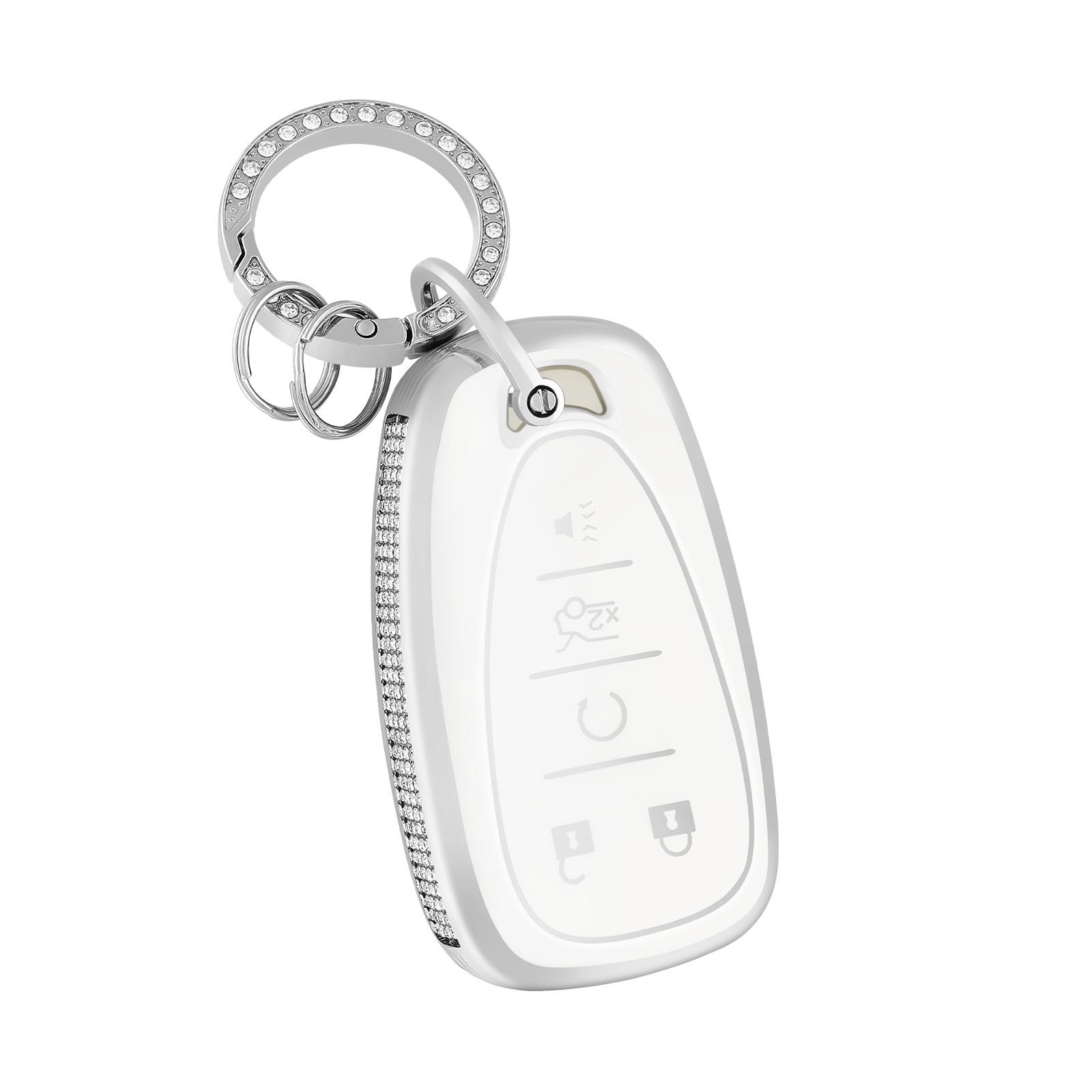 

OFFCURVE 5 BUTTONS TPU Car Key Case for Chevrolet Malibu Camaro Cruze Trax Spark Blazer Key Fob Cover with Diamond