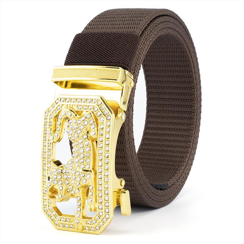 Zodiac Tiger Nytt Nylon Automatisk Spenne Herrebelte 3,5 cm Personalisert Innlagt Legeringsspenne Belte