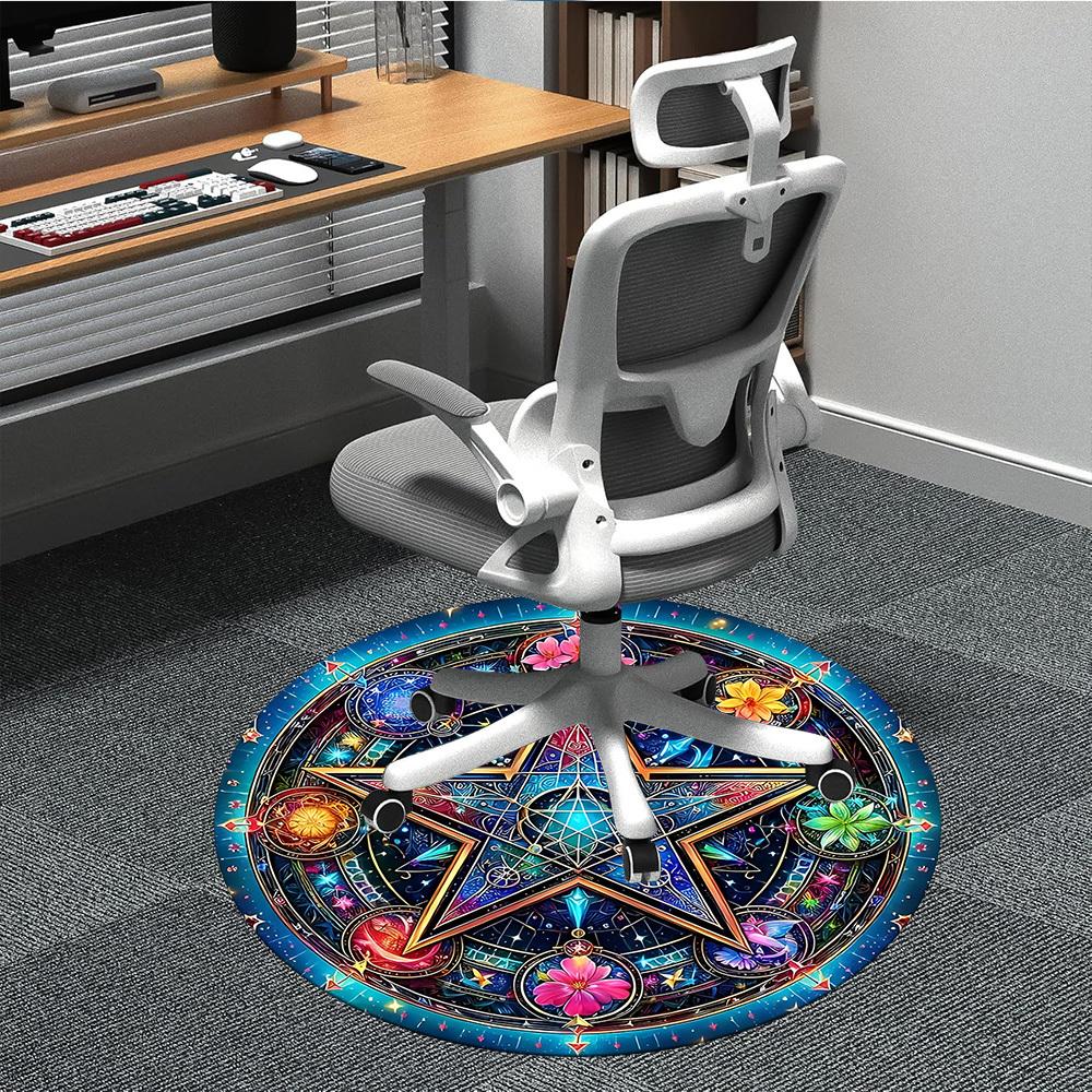 1 шт. Мистический мандала Коврик-сиденье для офиса Нескользящий, Машинная стирка Ковер для офиса - Праздничный декор Машинное производство yy251029046 80cm by 80cm