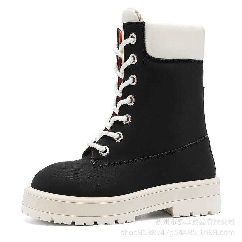 

New high-value classic retro British thick-soled non-slip bright-colored high-top casual boots 39