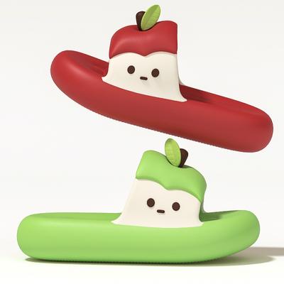 Fashion 2025 New Cute Apple Slippers For Women Men Summer Platform Shoes Soft EVA Anti-slip Couples Indoor Beach Slides Street Sandals