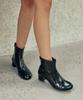KOMOREBI MUSEUM 2Type_Round Toe Back Zipper Ankle Boots L Km483