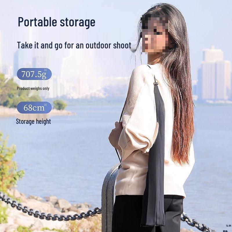 Dual Phone Tripod with Fill Light for Outdoor Live Streaming & Multi-Angle Photography