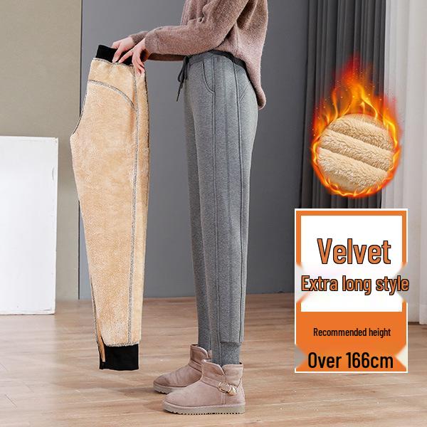 Unisex Lambswool Jogger Pants for Kids – High Waist, Thickened, Plus Velvet, Warm and Casual for Autumn and Winter.