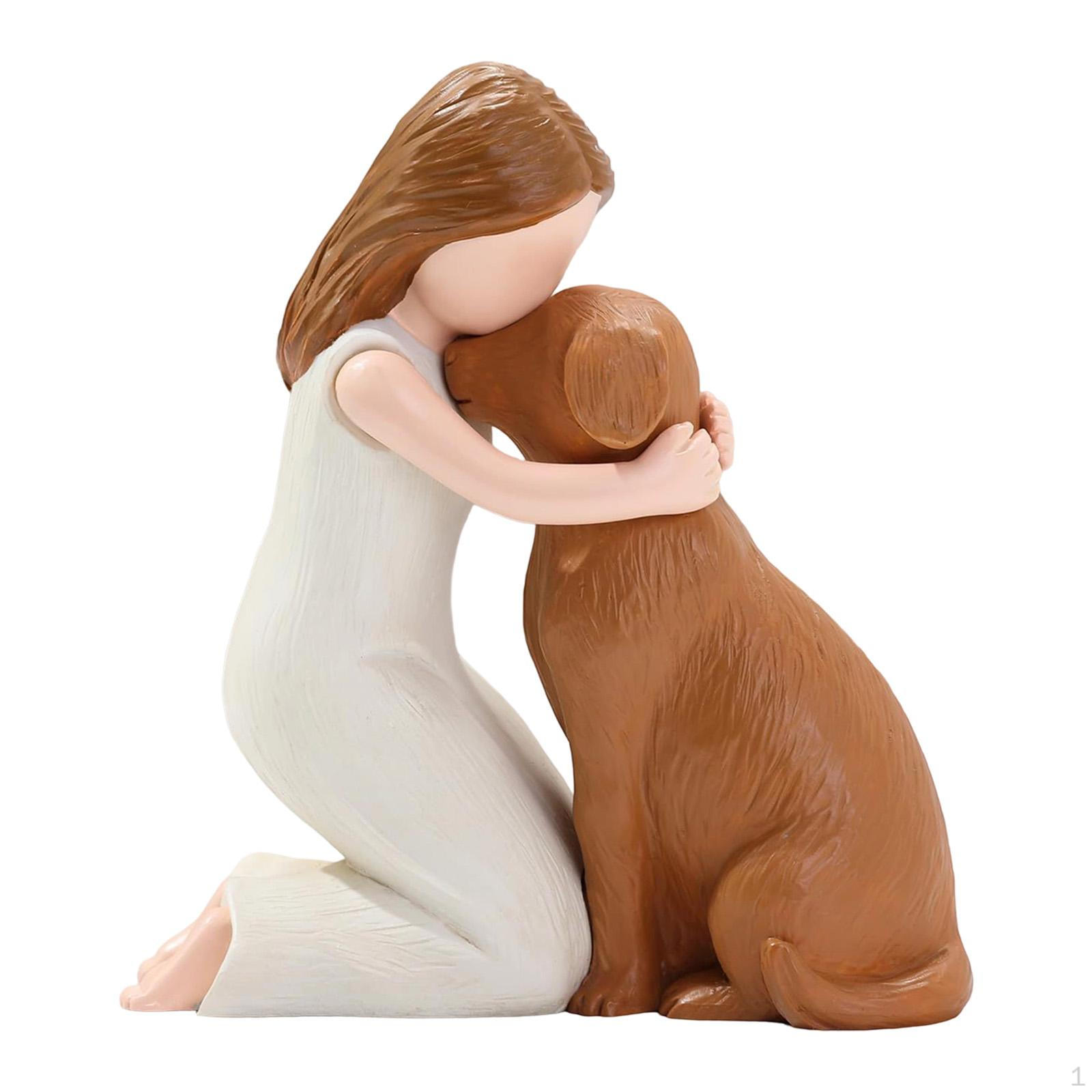 

Фигурка человека и собаки, Коллекция настольных фигурок, Украшение отношений, Смола, Статуэтка девушки для гостиной