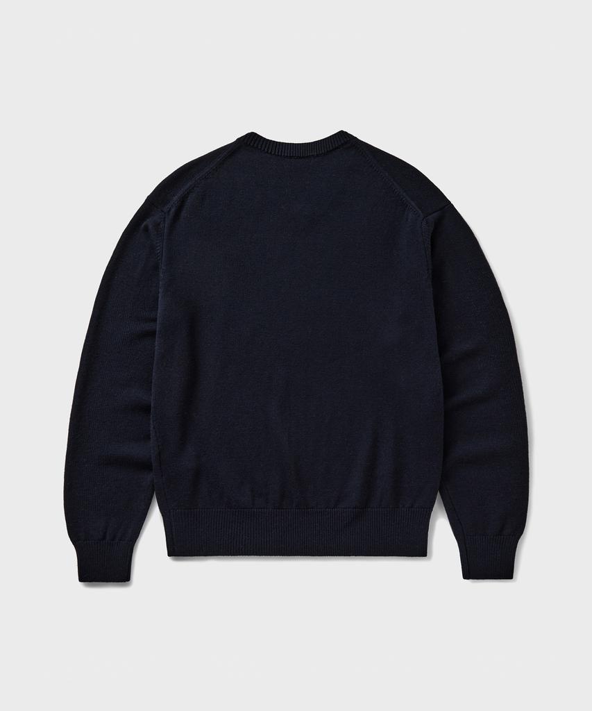 Beulaendideu [Superior] Cloud Superfine V-Neck Knit [Dark Navy]