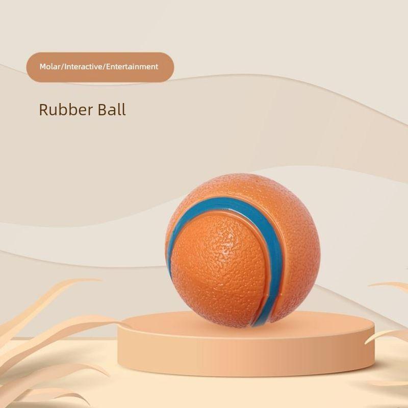 

Dog Toy Spherical Elastic Bite Not Rotten Sound Self-Hi Relieving Stuffy Bite-Resistant Tennis Molar Dog Training Interactive Pet Supplies P36-Two Pack