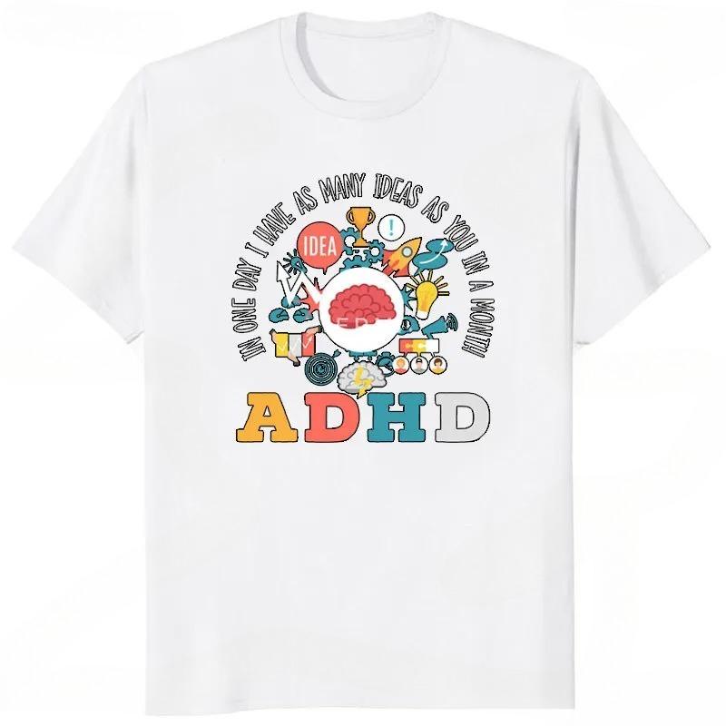 

Funny Neurodiversity Brain Autism Awareness ASD ADHD Unisex Women TShirt Graphic Tee Y2k Top Lovely Gifts Short Sleeve M