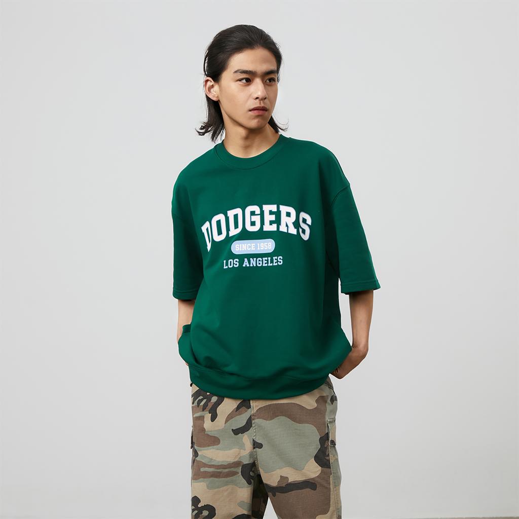 New MLB SS24 Set In Sleeve T Shirt Unisex Dark Green 3ARSV0143-07GND