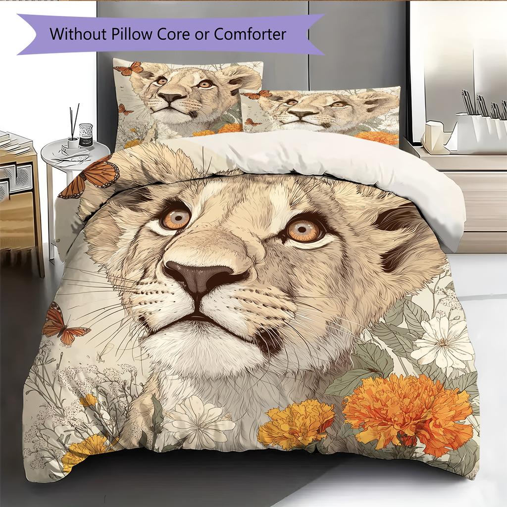 Cougar Pattern Bedding Home Decoration Birthday Gift (1 * duvet cover + 2 * pillowcase, without core)