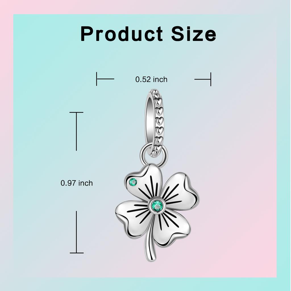 Copper Green Diamond Four-Leaf Clover Boutique Pendant Fit Original Design Bracelet Jewelry Piece Charm Beads Necklace Diy Female Jewelry