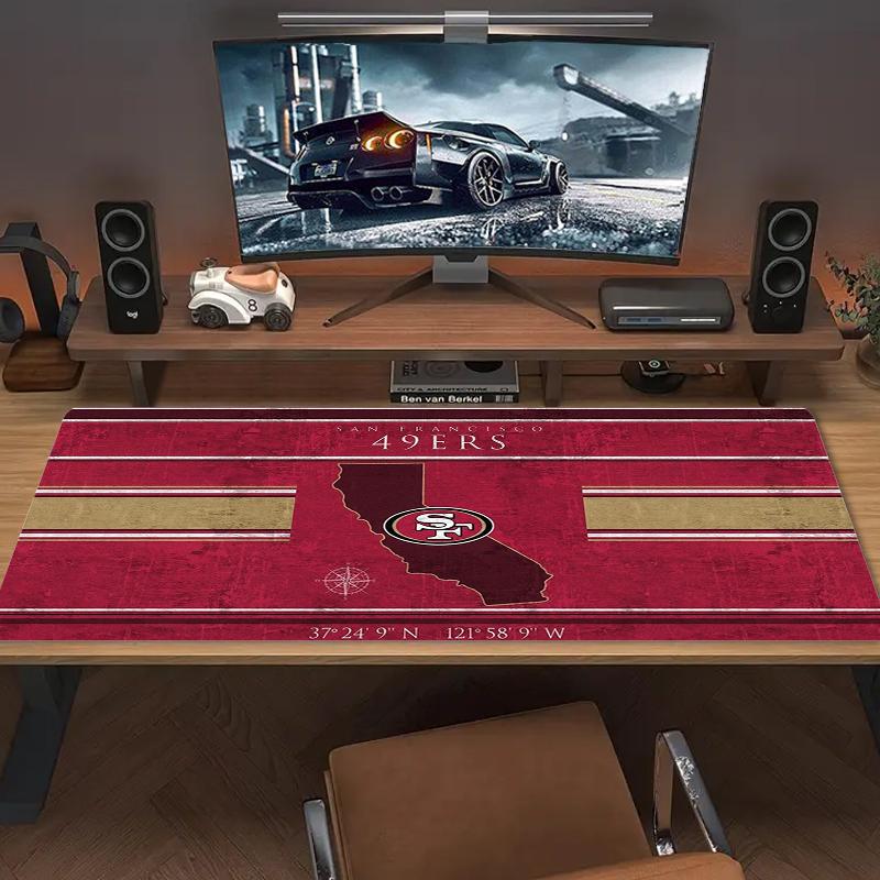 San Francisco 49Ers Mouse Pad Large Gaming Table Cushion Nonslip Laptop Tablet Big Mousepad Xxl Mat Mini Pc Playmat With Lock Edge