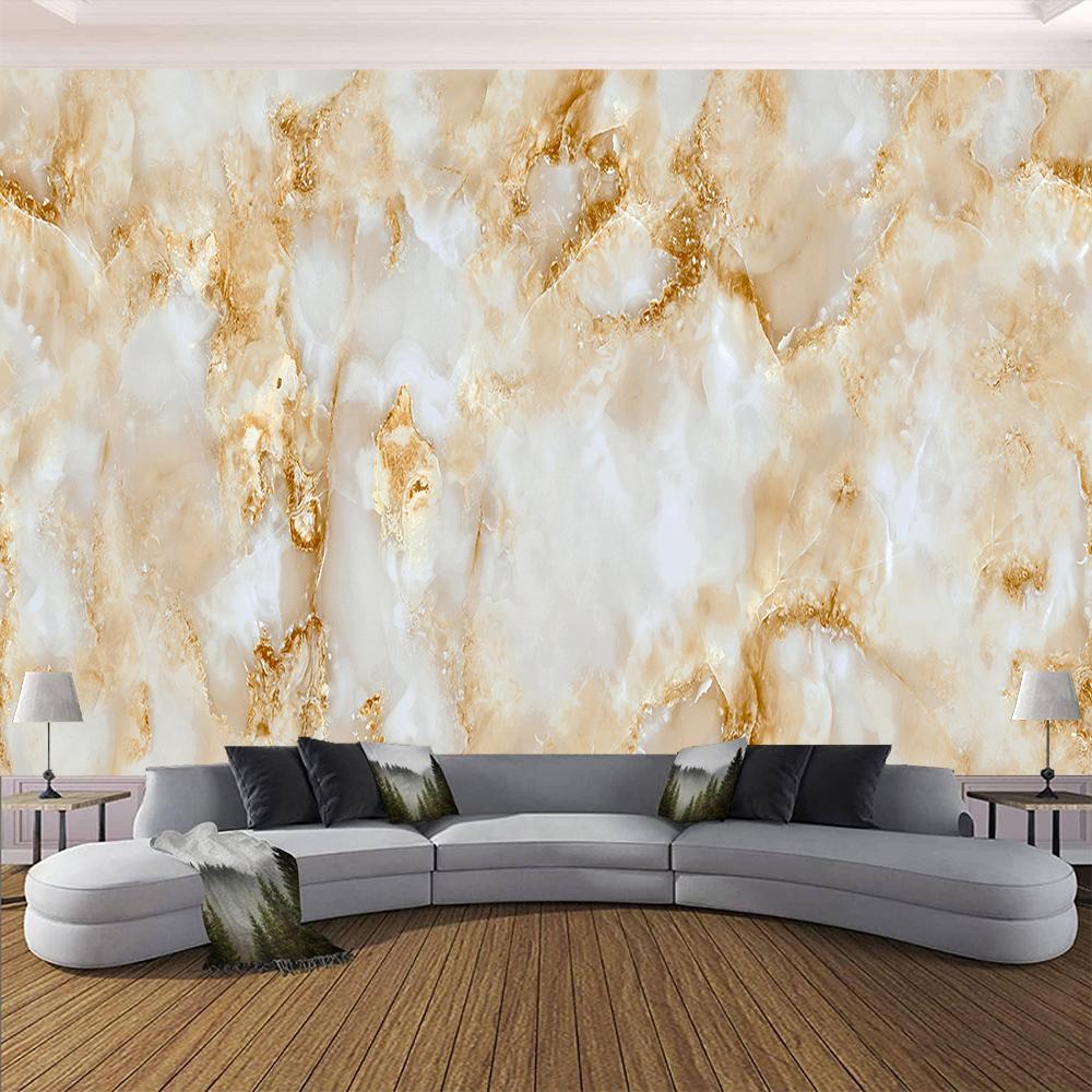 Light Luxury Marble Wallpaper Golden Marble Wall Murals Living Room Home Decor