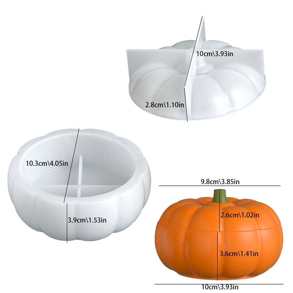 

2025 DIY Halloween Pumpkin Silicone Mold Aroma Candle Plaster Ornaments Molds Halloween Decoration Candles Making білий