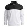 Men's Long Sleeve Pullover Sweatshirt Half Zip Mock Neck Loose Fit Color Block Athletic Top for Casual Wear