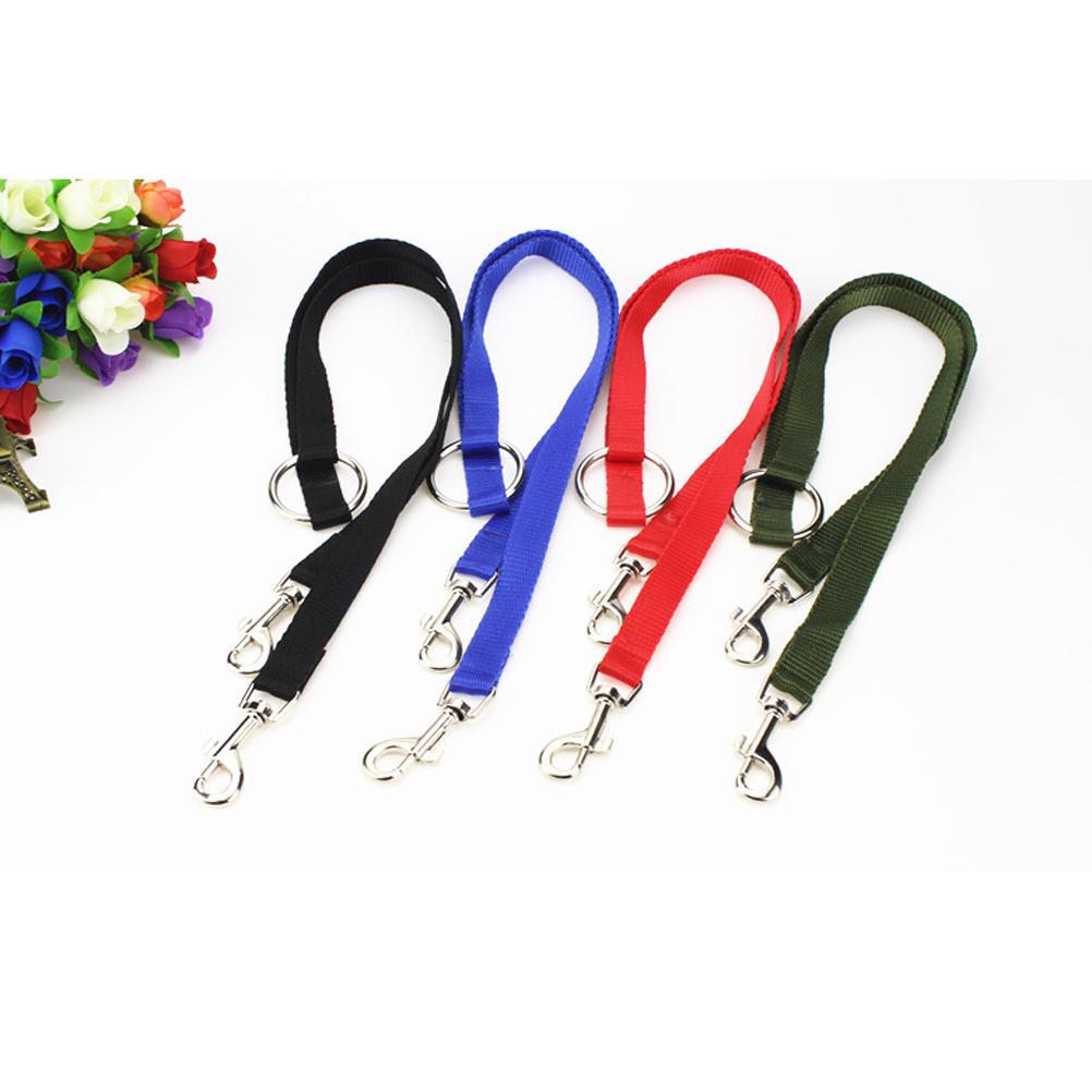 Premium Pet Dog Leash Dual Clip Tangle-Free Nylon Walking Lead For Small Dogs Cats Durable Two Dog Leash красный