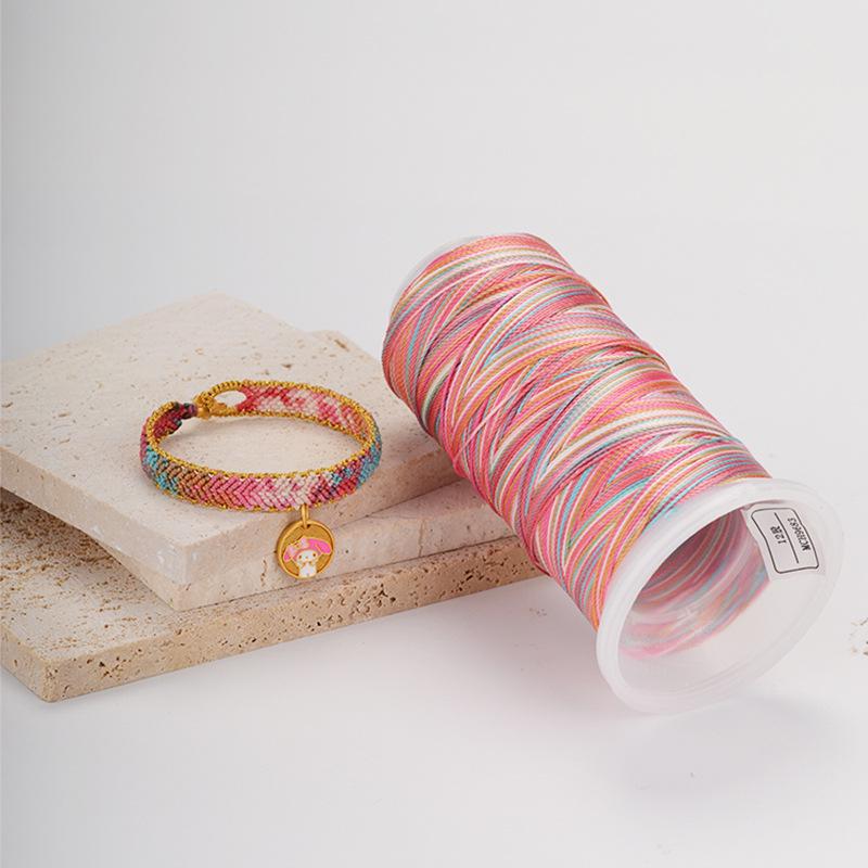 18-Strand Variegated Yarn Bracelet Weaving Cord – Gradient Dragon Scale Koi Thread DIY Material