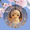 Halloween Mummy Wind Spinner Metal Hanging Decor for Outdoor Garden Yard Party No Power Needed Cute Bandaged Design Festive Ambiance