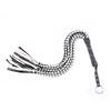 Sex Games Toys Whip Eight-strand Braid 88cm 190g PU Black/White/Purple Tassel Tail Handle with Diamonds Spanking Couple Flirting