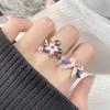 Sweet Wind Flower Ring Niche Design High-End Bow Dripping Oil Personality Girl Heart Fashion Ring