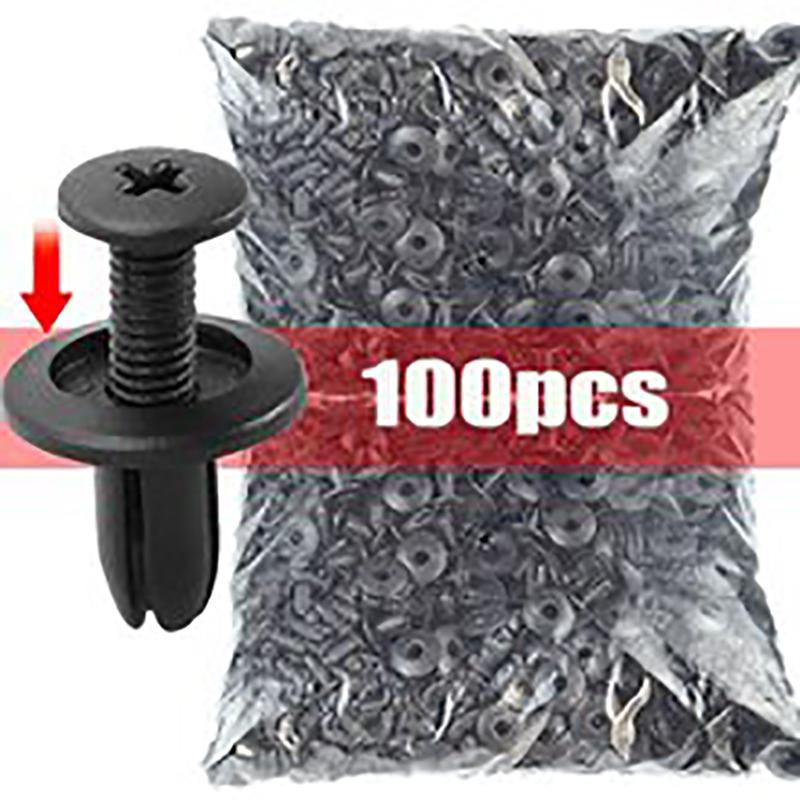 50/100Pcs 8Mm Plastic Rivets Fasteners Screw Car Bumper Fender Black Rivet Car Fastener Clips For Trx680 Trx650