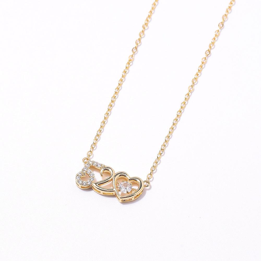 Liebesanhänger Liebesgeständnis Geschenk Kurze Schlüsselbeinkette Ich Liebe Dich Nummer 520 Halskette Farbe Mehr