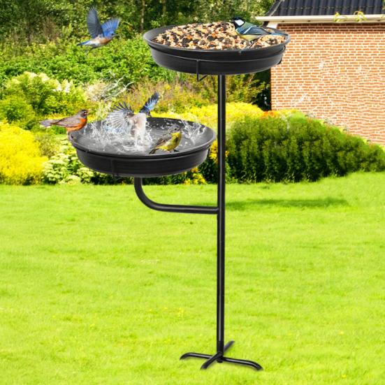 Bird Feeder And Bath Bird Feeder with Four-Prong Stake Outdoor Bird