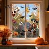 Translucent Halloween Window Cling 2 Sheets Clings, Cartoon Skeleton Static Stickers, Funny Stickers Ghosts Bats Pumpkins for Glass Doors Windows