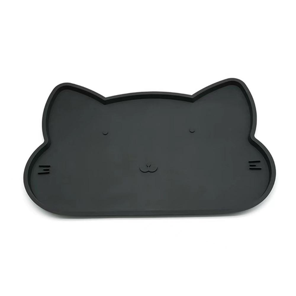 Silicone Pet Feeder Mats Cat-shaped Cat Placemat Portable Pet Bowl Mat Kitten Feeding