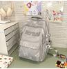 Schoolbag Soft light Cool atmosphere Milk white butterfly full print schoolbag Junior high school students Daily commute Lightweight versatile 