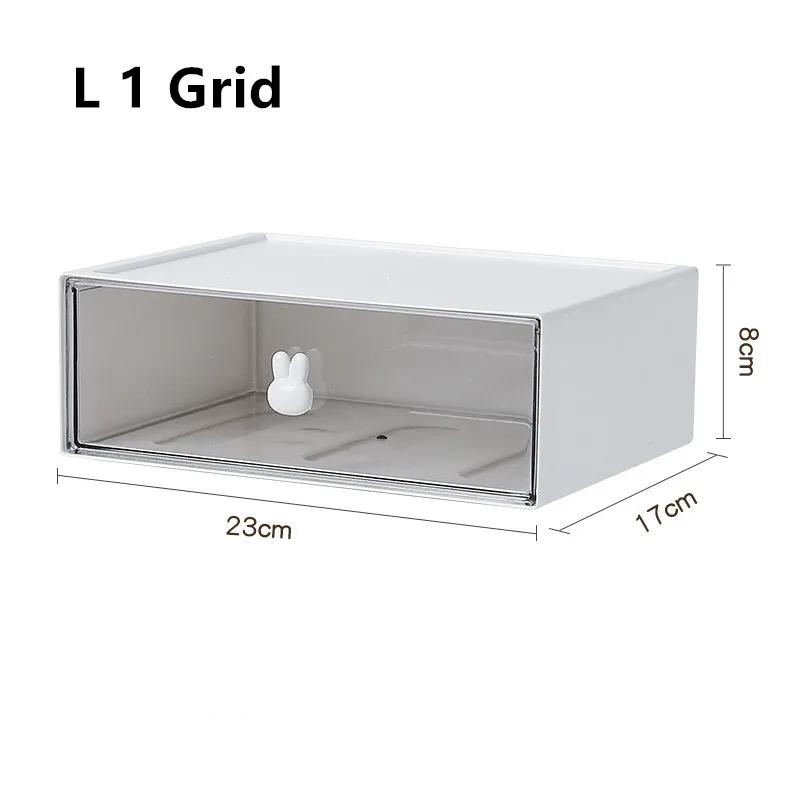 Skrivbordslåda med klistermärke Söta genomskinliga organiseringslådor i plast Förvaringslåda för kontorsmaterial Behållare för hem skola