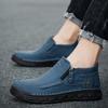Handmade Split Leather Boots Men Shoes Comfortable Ankle Boots For Men Casual Shoes Large Size Tooling Shoes