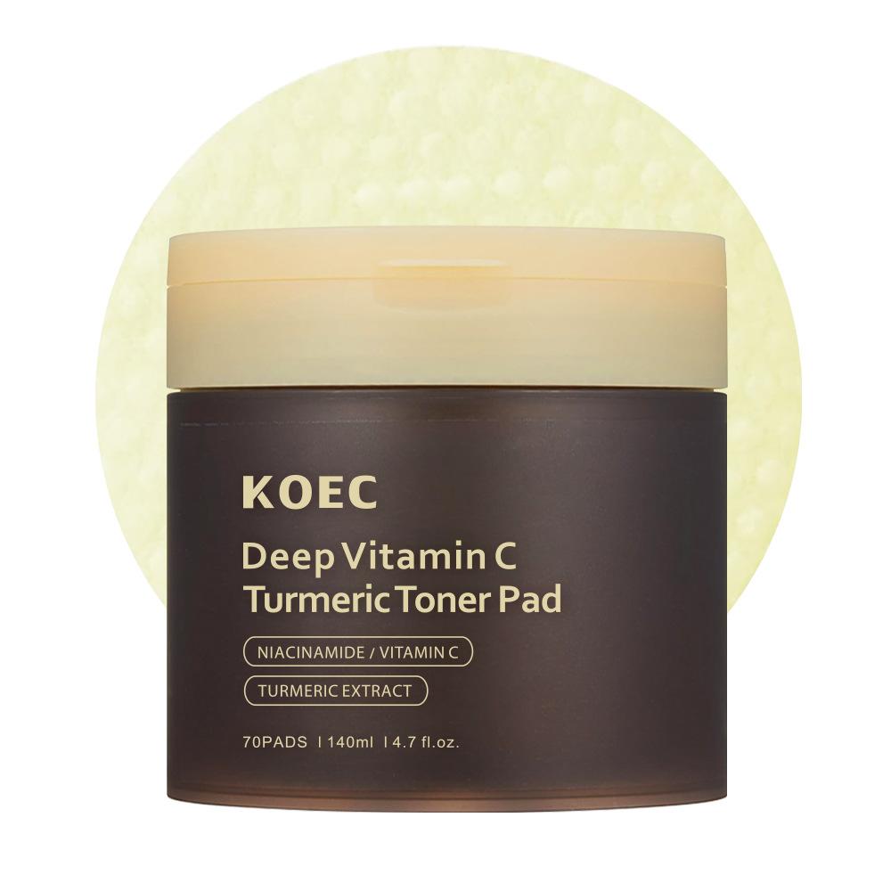 KOEC Deep VIta C Pad Deep Cleansing Facial Pads Moisturizing Exfoliating Pore Minimizing 60 Count