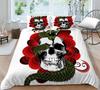Duvet Cover Set Skull Style Bed Clothes Cartoon Pattern Bed Set Boy Single Size Bedroom Decor White Bedding Cover Sets