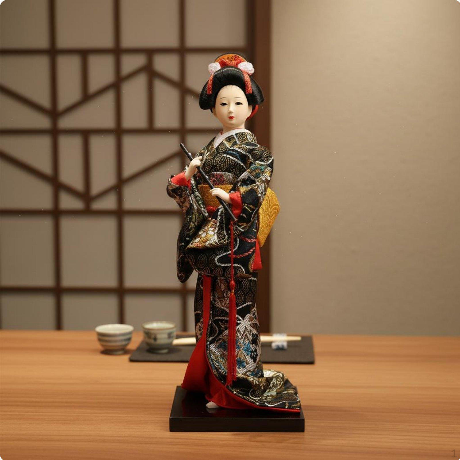 Japanese Geisha Doll Intricate Craftsmanship Traditional Figurine Collectible