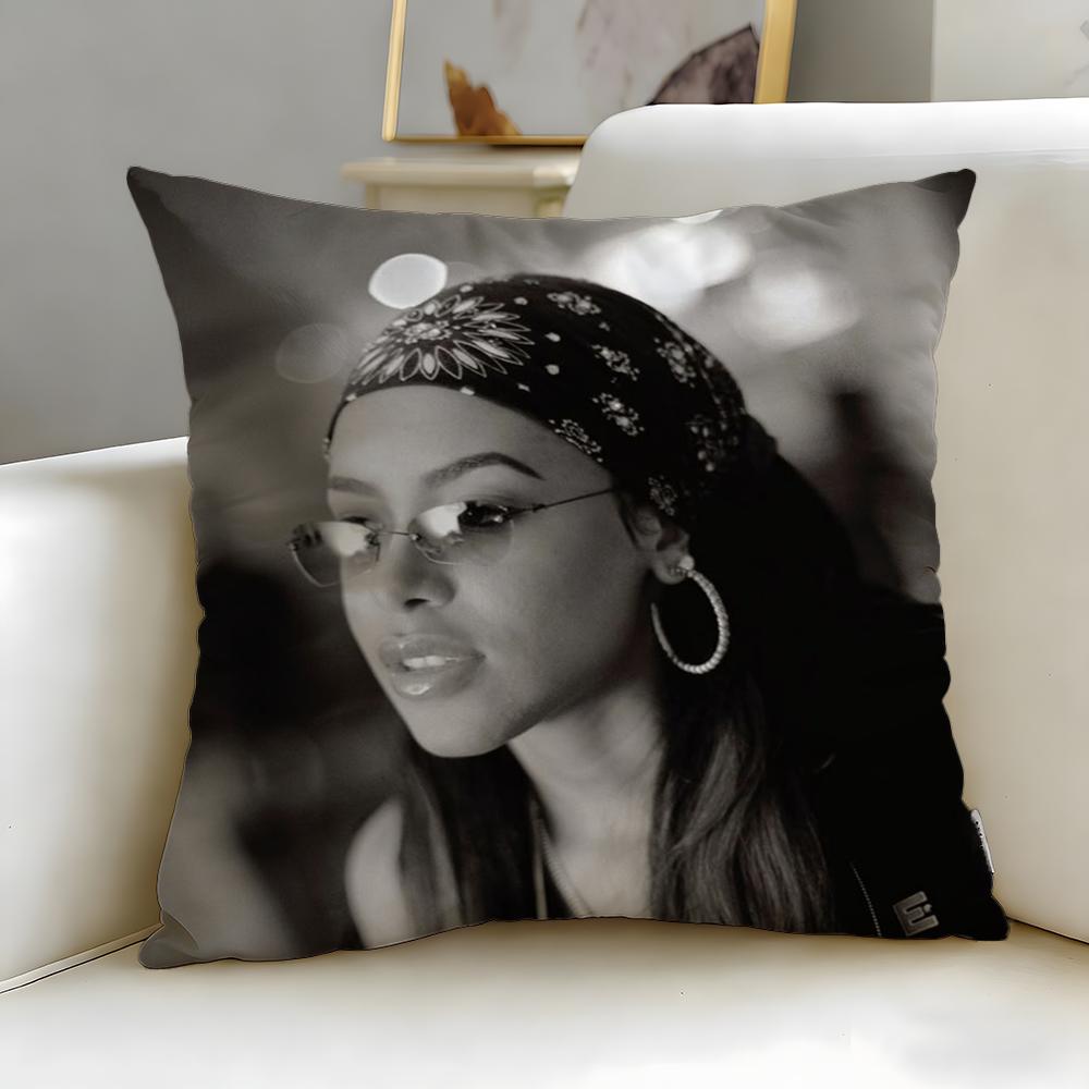 classic singer Aaliyah Cushion Cover Soft EasyWash Pillow Case Versatile for Couch Bed Travel and Office