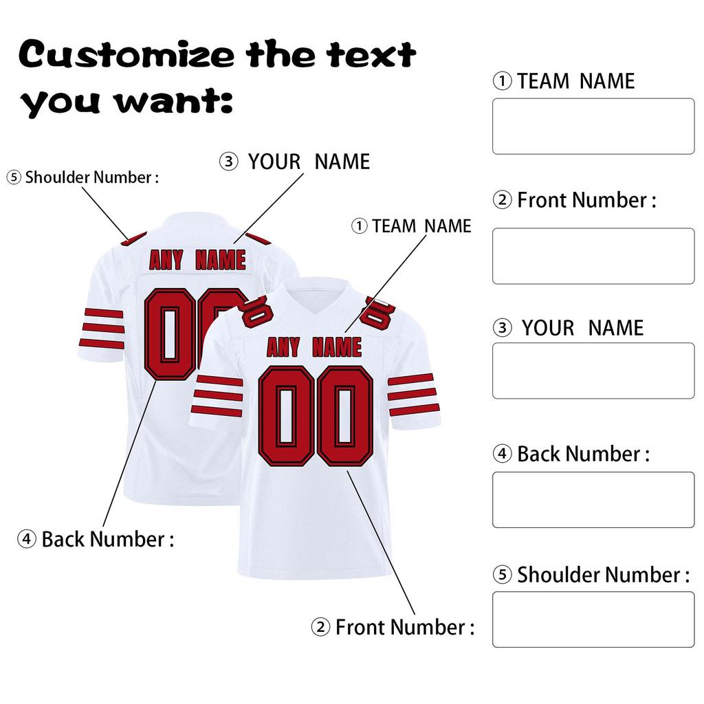 Custom Football Jerseys Personalized Printed Team Name & Number Sports Uniform For Men Women Youth