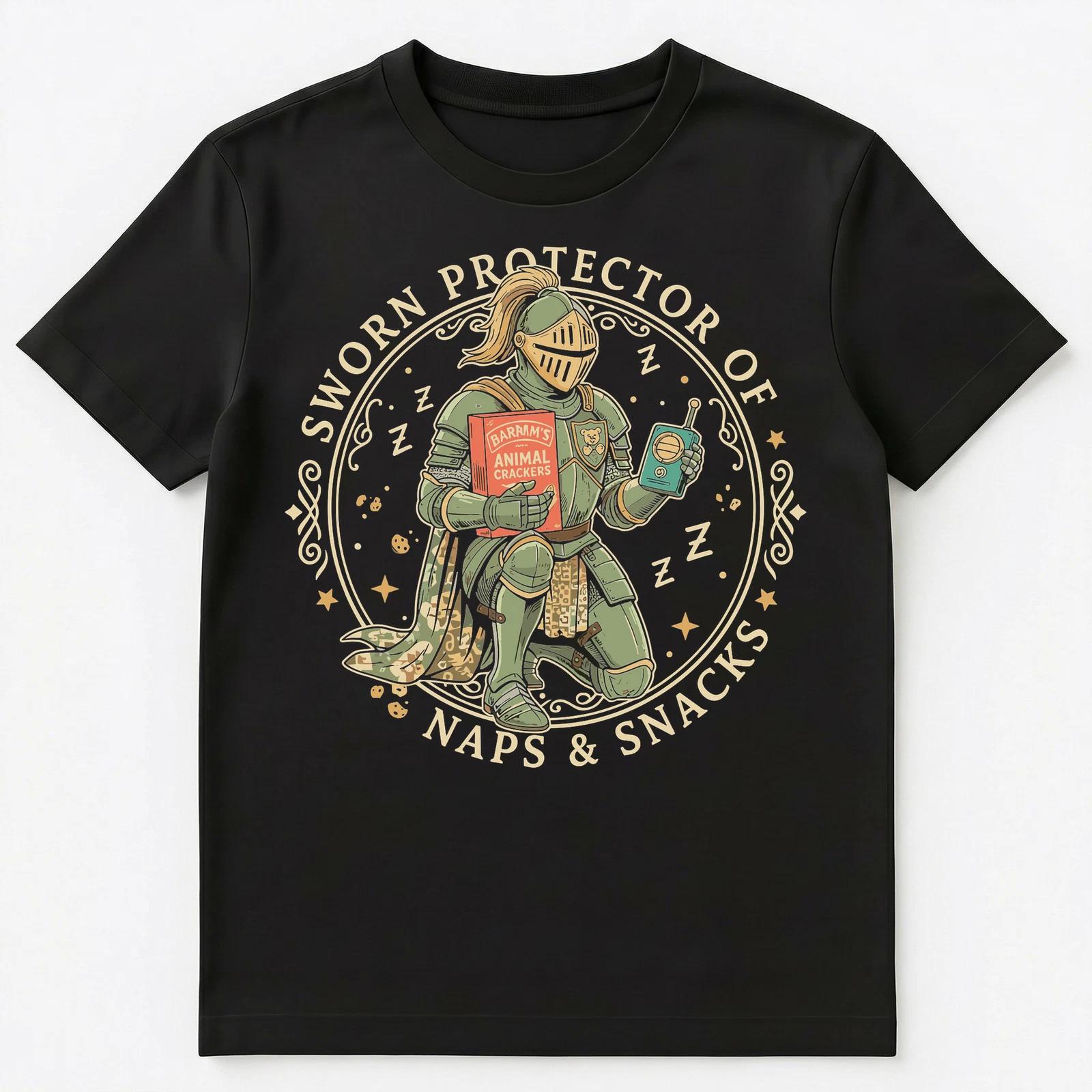 

New Uncle Knight Naps Snacks Protector Knight Unisex T-Shirt 4XL