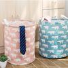 Cotton Linen Round Laundry Hamper – Large Capacity Handheld Storage for Clothes, Toys, and Sundries.