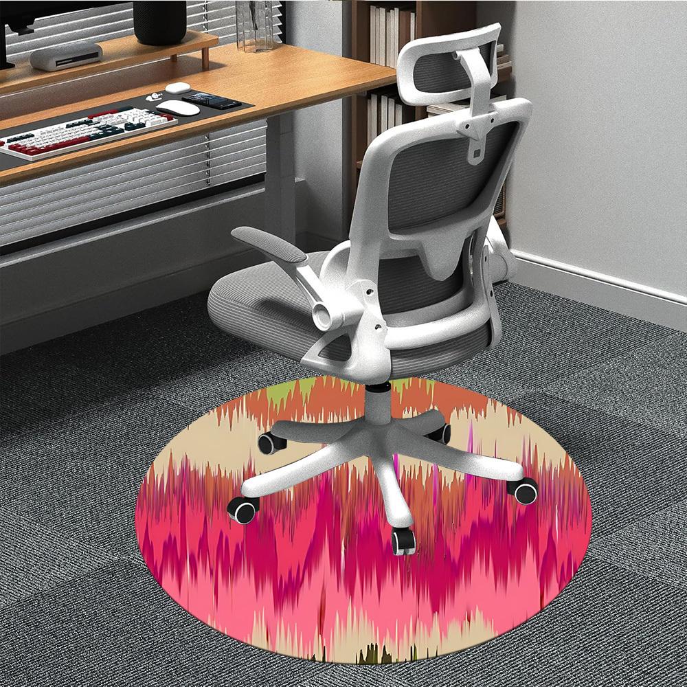 

1pc Abstract Pattern Office Round Rug, Non-slip, Soft and Durable Office Rug for Interior Decoration, Perfect for Office, Beautiful Decoration yy26031 80cm by 80cm