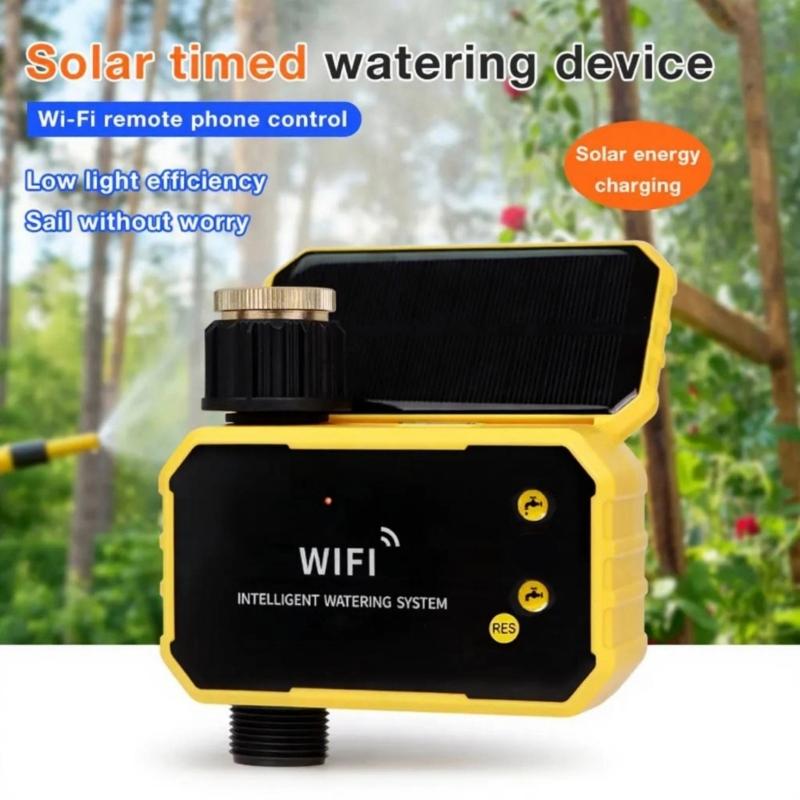 Timer WiFi Programmabile ad Energia Solare Sistema di Irrigazione Automatica per Piante da Giardino con Sensori di Pioggia e Controllo tramite App Remota
