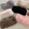 New Winter Fluffy Fur Head Cover Ski Cap Thickened Lmitation Fur Empty Hat Outdoor Windproof Ear Warmer Plush Solid Headband
