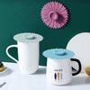Nordic Color Silicone Sunflower Cup Lid - Dustproof, Anti-Fall, Food-Grade Sealing Cover for Teacups and Coffee Cups.