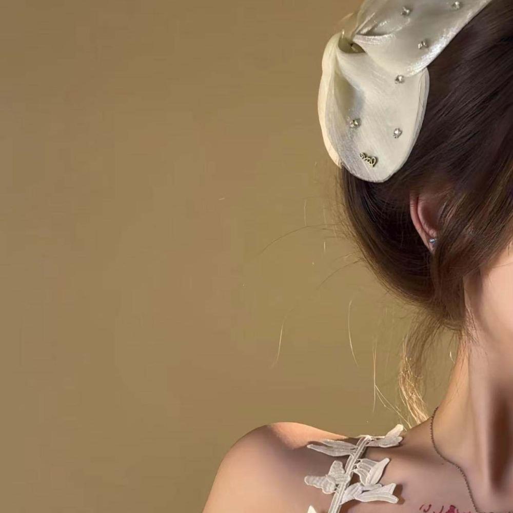 Cloth Rhinestone Mesh Shark Clip Korean Style Women Hairgrips Butterfly Petals Hair Claw  Women